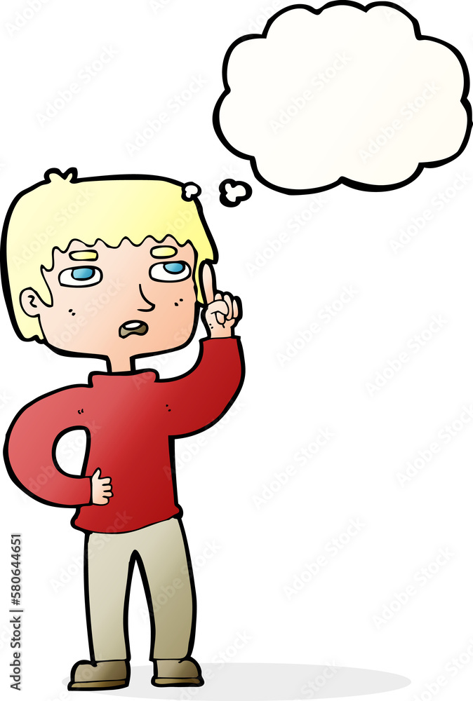 cartoon boy with question with thought bubble cartoon boy with question with thought bubble