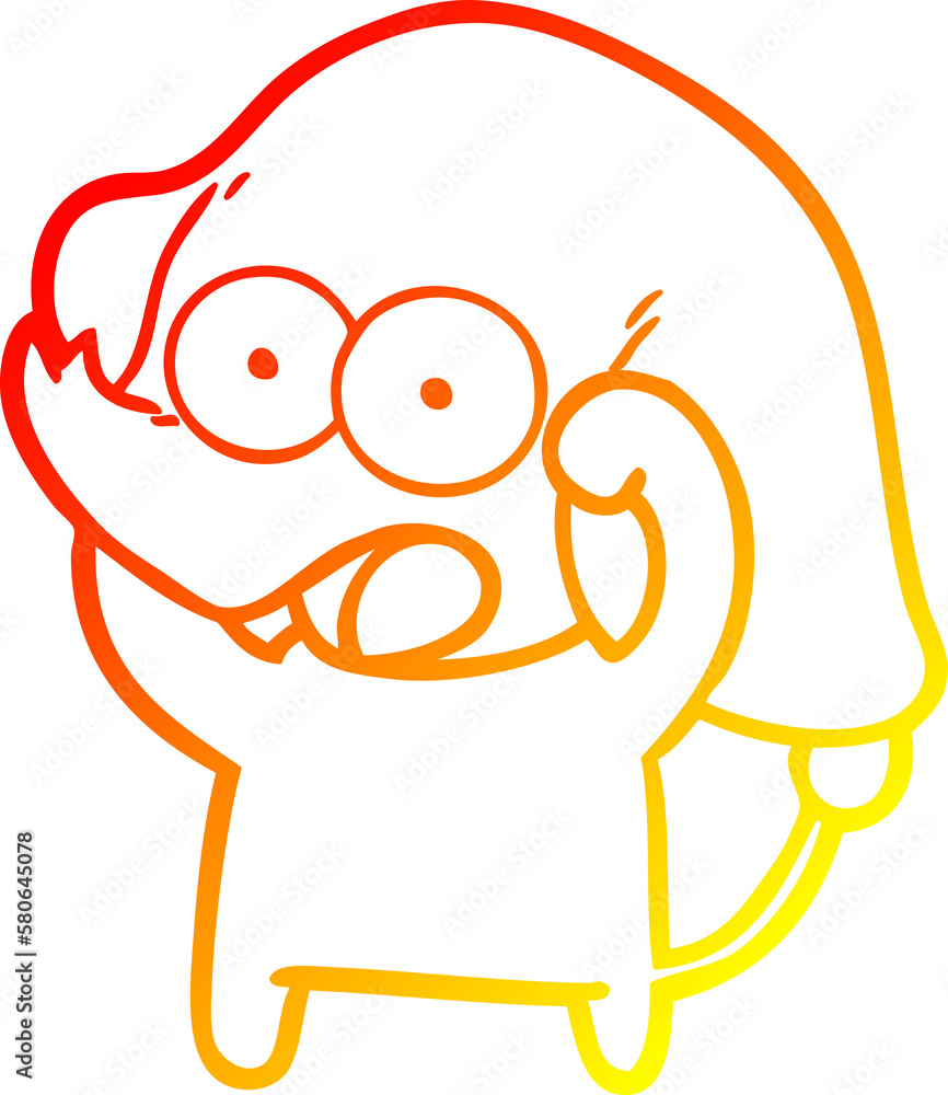 warm gradient line drawing cute cartoon elephant warm gradient line drawing cute cartoon elephant