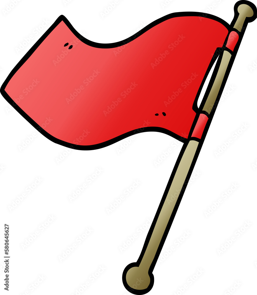 cartoon doodle red flag cartoon doodle red flag