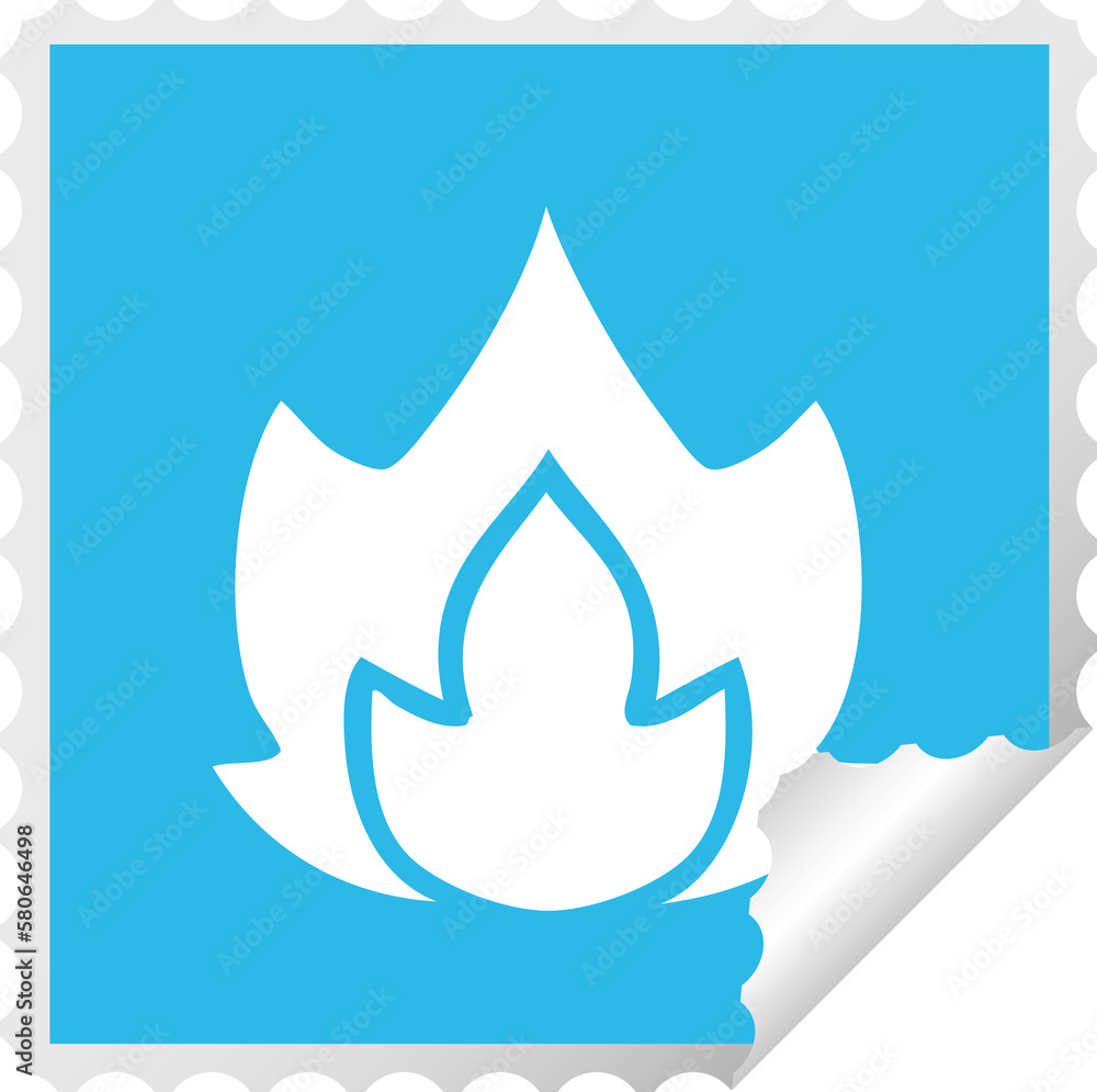 square peeling sticker cartoon fire square peeling sticker cartoon fire