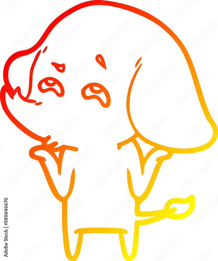 warm gradient line drawing cartoon elephant remembering warm gradient line drawing cartoon elephant remembering