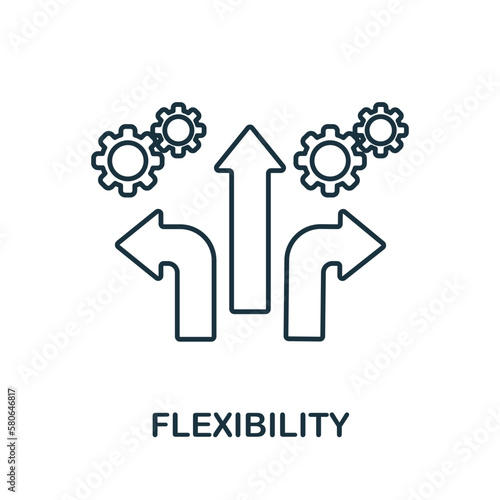 Flexibility line icon. Monochrome simple Flexibility outline icon for templates, web design and infographics