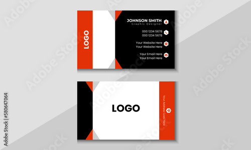 Creative modern corporate horizontal business card template. Vector art and design photo