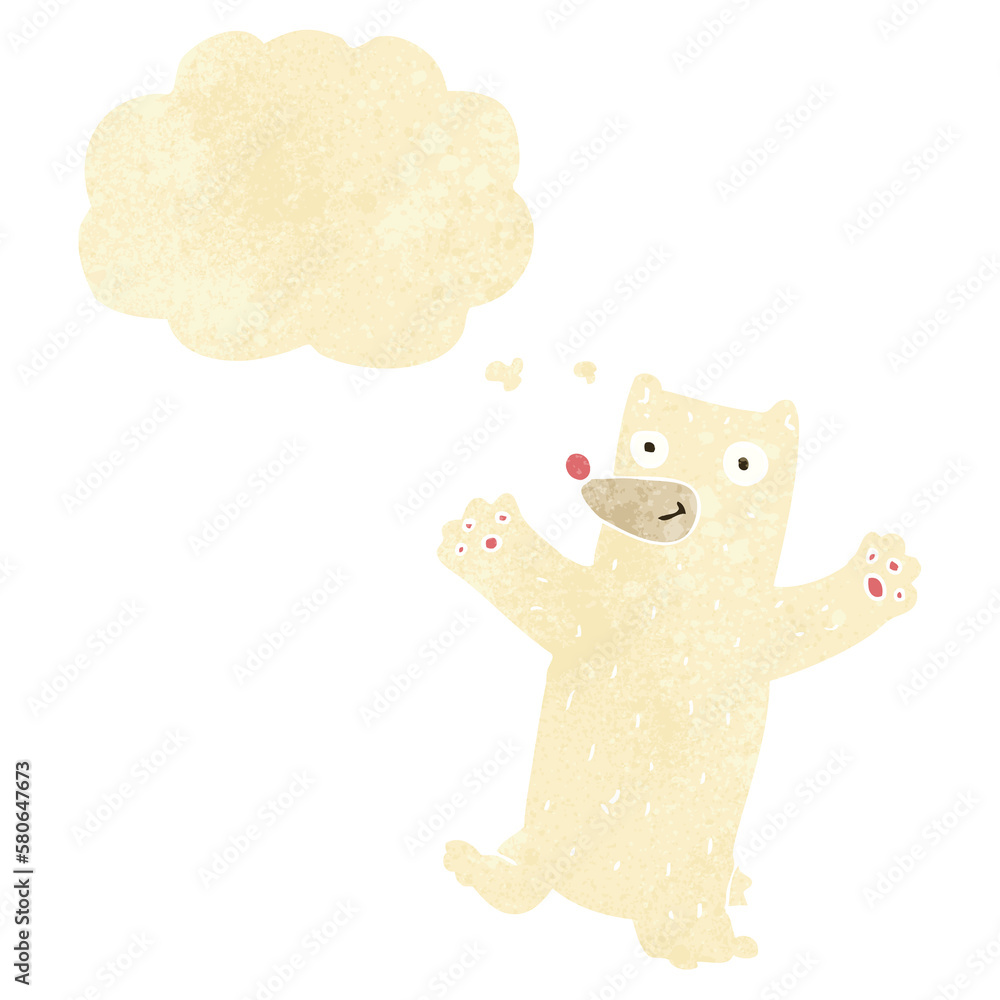 cartoon polar bear with thought bubble cartoon polar bear with thought bubble