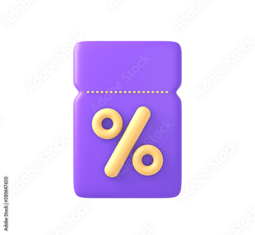 3d promo code coupon and voucher icon for UI UX web mobile apps social media ads designs