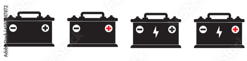 Illustration of a car battery icon on a white background.EPS 10