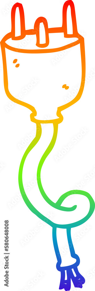 rainbow gradient line drawing cartoon electrical plug rainbow gradient line drawing cartoon electrical plug