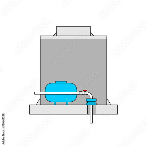 Caisson. Water supply pumping equipment. Water supply from a well wiring diagram. Hydraulic accumulator.