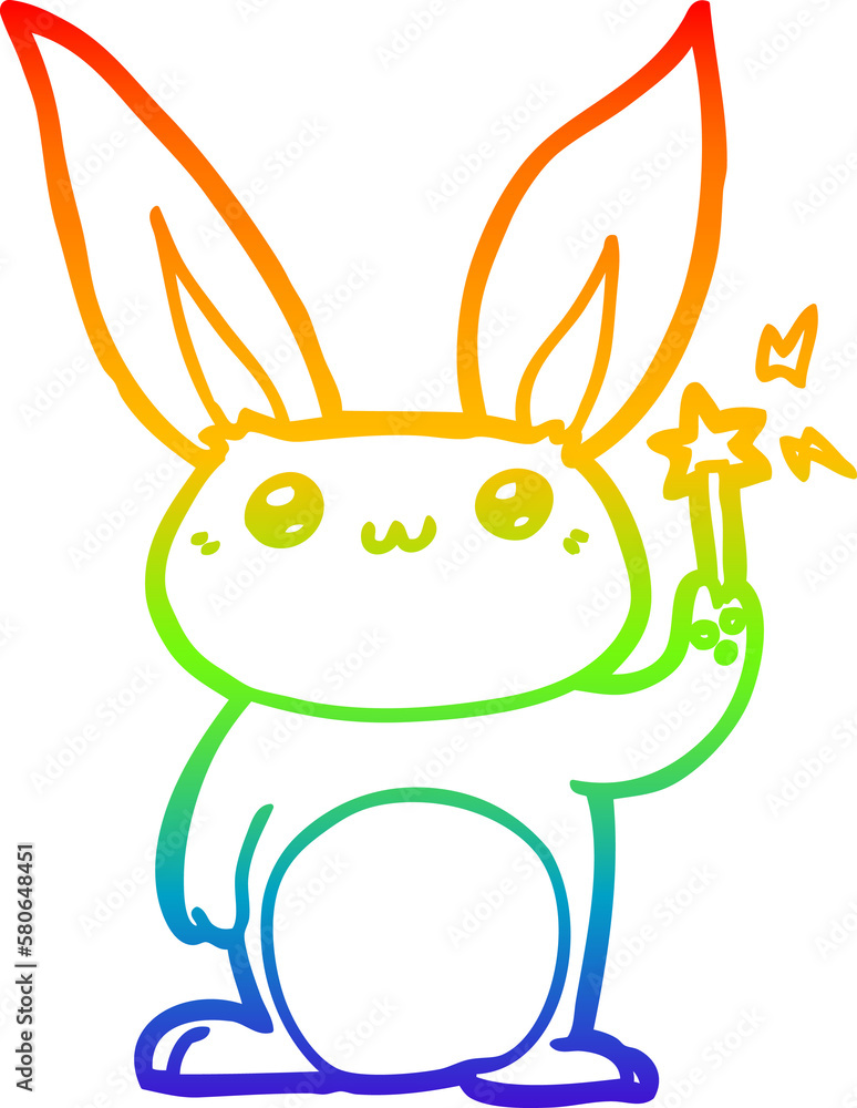 rainbow gradient line drawing cute cartoon rabbit rainbow gradient line drawing cute cartoon rabbit