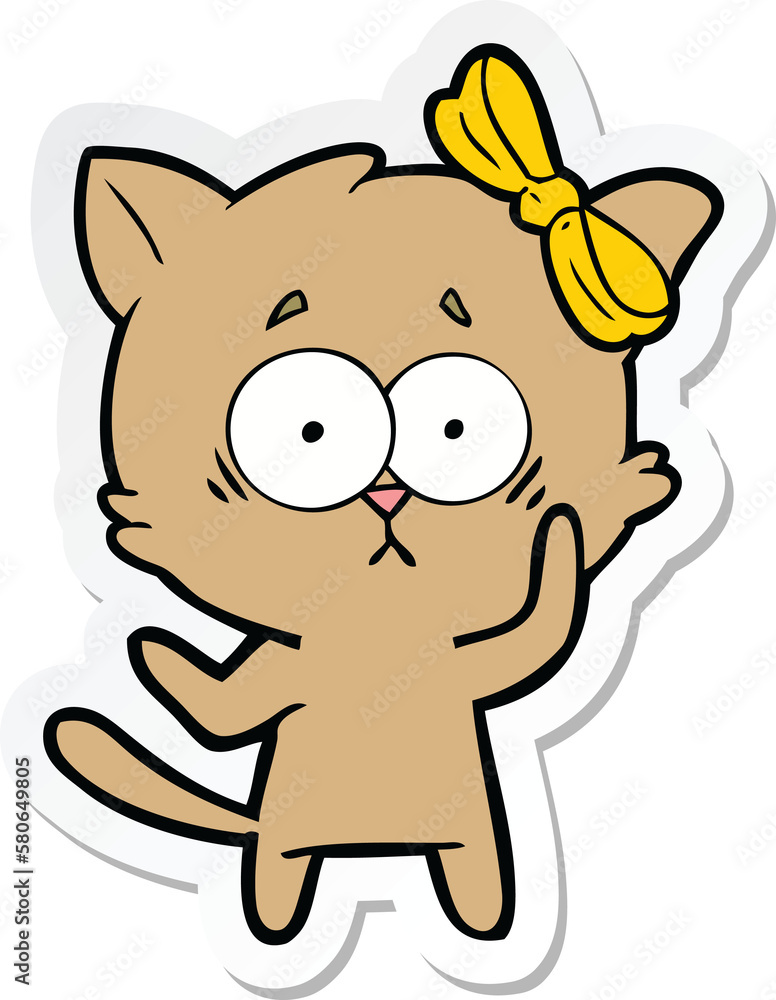 sticker of a cartoon cat sticker of a cartoon cat