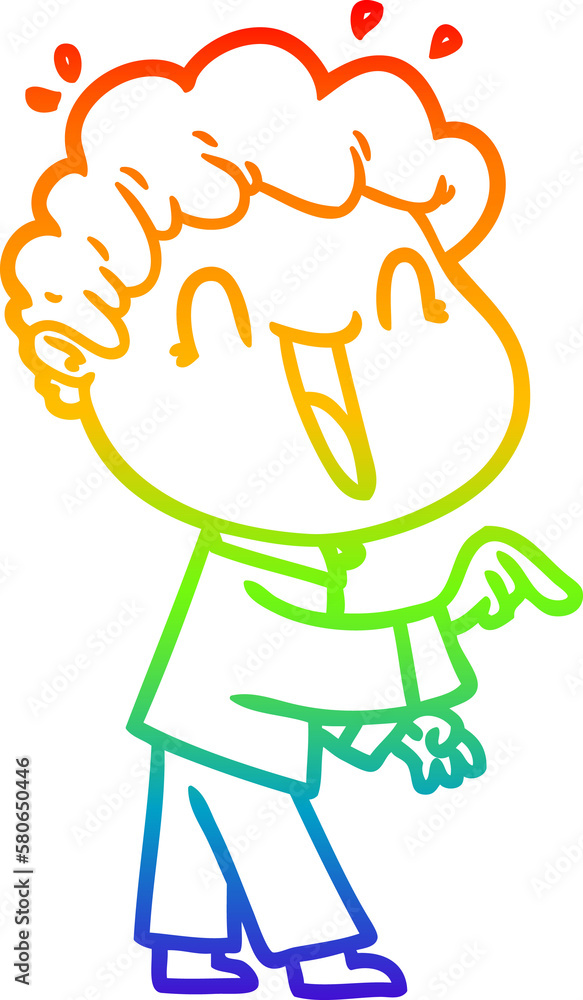 rainbow gradient line drawing cartoon happy man rainbow gradient line drawing cartoon happy man