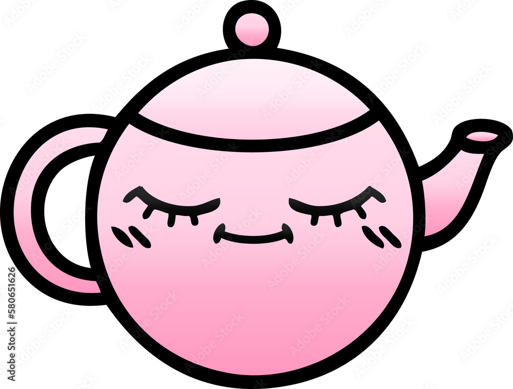 gradient shaded cartoon teapot gradient shaded cartoon teapot