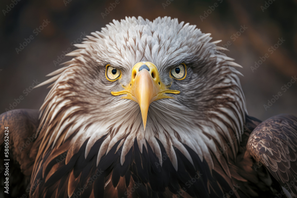 head of a powerful sea eagle with focused gaze head of a powerful sea eagle with focused gaze