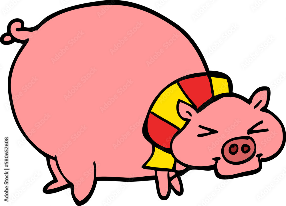 cartoon doodle fat pig cartoon doodle fat pig