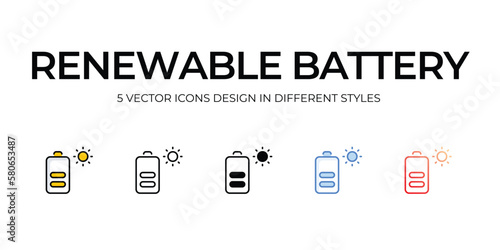 renewable battery icons set vector illustration. vector stock,