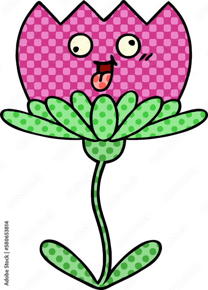 comic book style cartoon flower comic book style cartoon flower