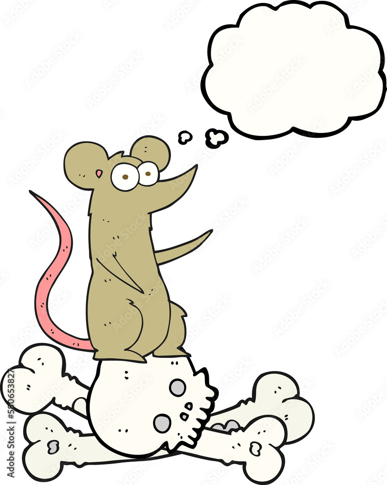 thought bubble cartoon rat on bones thought bubble cartoon rat on bones