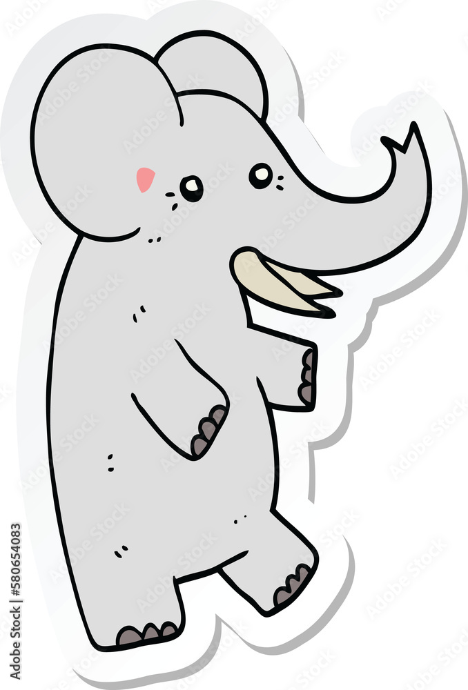 sticker of a cartoon elephant sticker of a cartoon elephant