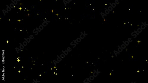 外側に向かう星のキラキラパーティクルエフェクト素材(背景透過)アルファチャンネル付MOV