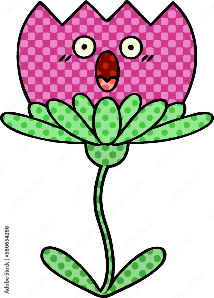 comic book style cartoon flower comic book style cartoon flower