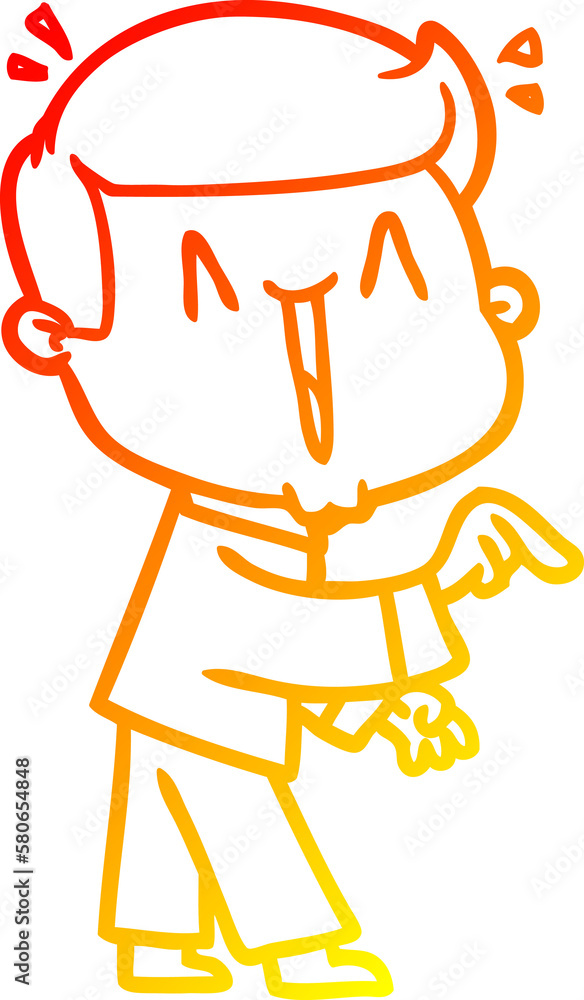warm gradient line drawing cartoon excited man warm gradient line drawing cartoon excited man