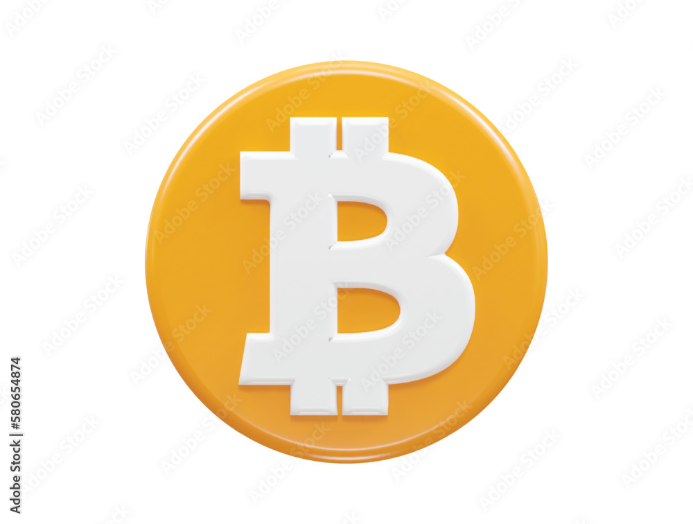 Bitcoin icon 3d rendering vector element Bitcoin icon 3d rendering vector element