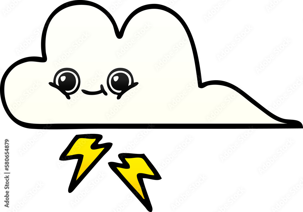 gradient shaded cartoon storm cloud gradient shaded cartoon storm cloud