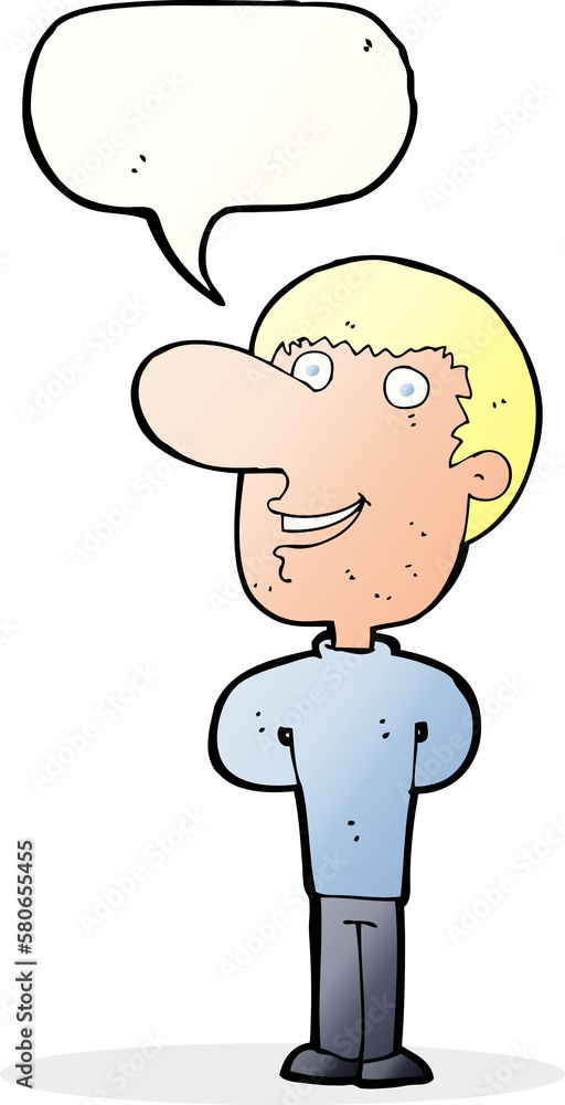 cartoon happy man with speech bubble cartoon happy man with speech bubble