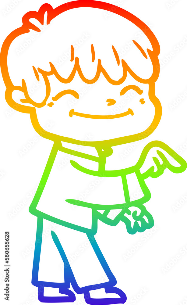 rainbow gradient line drawing cartoon happy boy rainbow gradient line drawing cartoon happy boy
