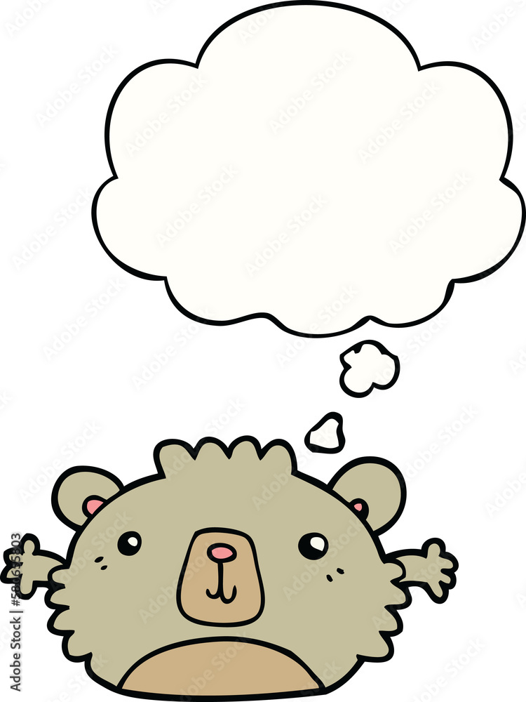 funny cartoon bear and thought bubble funny cartoon bear and thought bubble