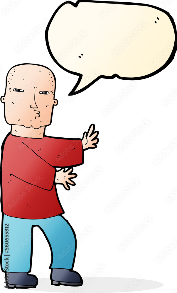 cartoon tough man with speech bubble cartoon tough man with speech bubble