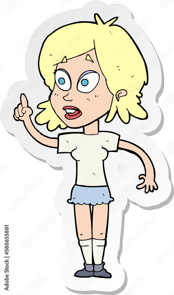 sticker of a cartoon woman asking question sticker of a cartoon woman asking question