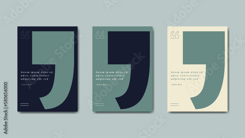 Quote frames blank templates set. Text in brackets, citation empty speech bubbles, quote bubbles. Textbox poster page template illustration.