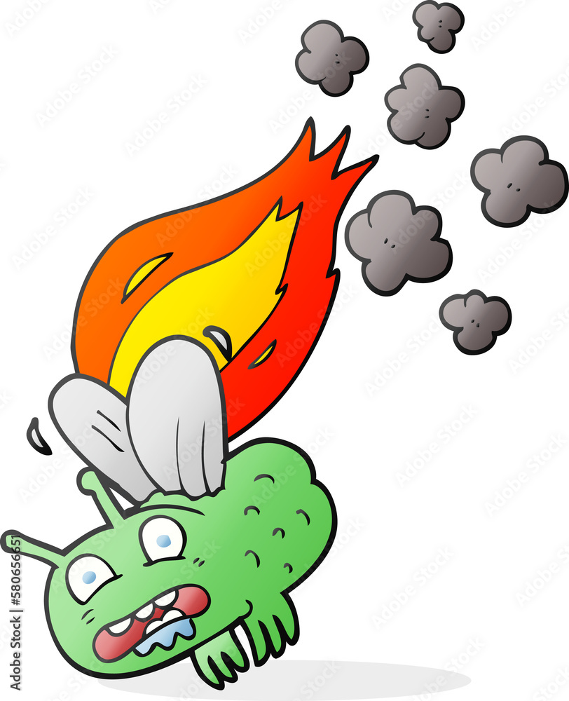 cartoon fly crashing and burning cartoon fly crashing and burning