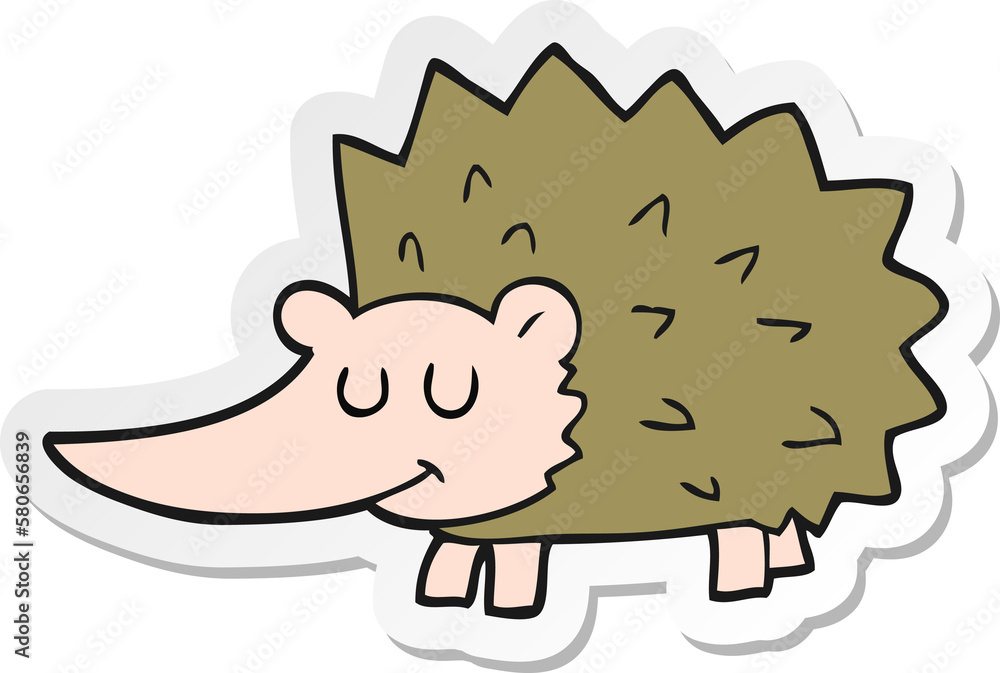 sticker of a cartoon hedgehog sticker of a cartoon hedgehog