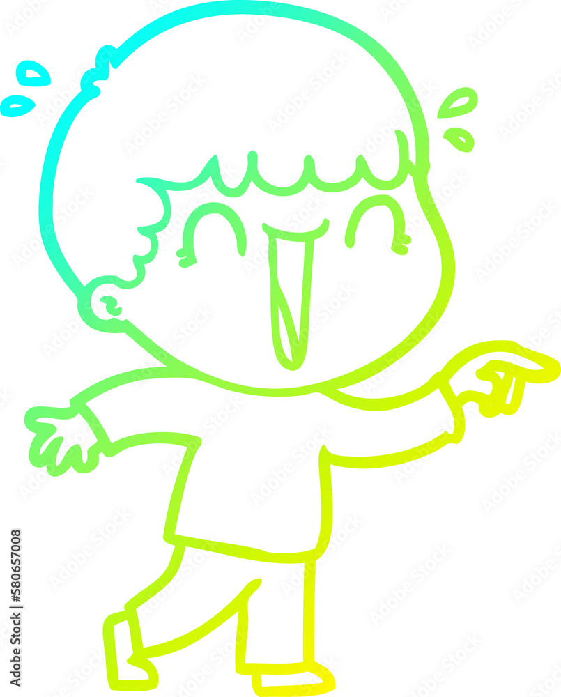 cold gradient line drawing laughing cartoon man pointing cold gradient line drawing laughing cartoon man pointing