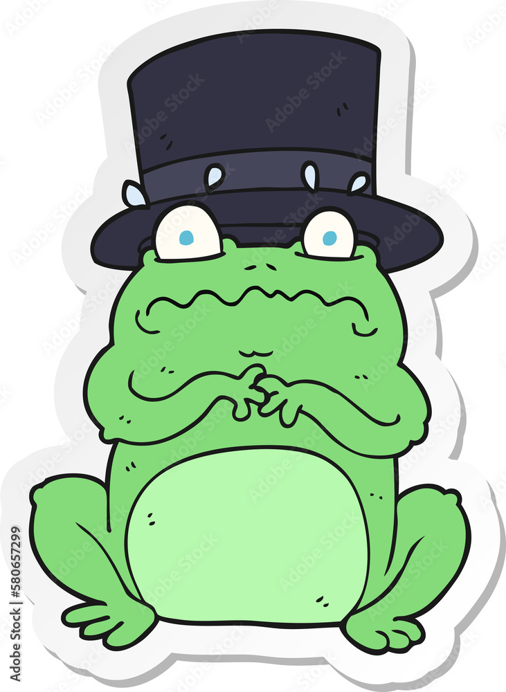 sticker of a cartoon wealthy toad sticker of a cartoon wealthy toad