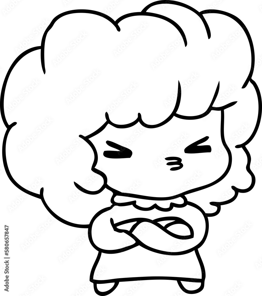 line drawing of a cute cross kawaii girl line drawing of a cute cross kawaii girl