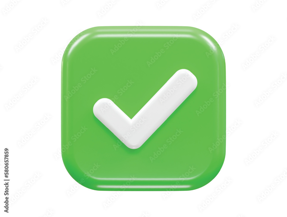 Checkmark icon verified 3d rendering vector illustration Checkmark icon verified 3d rendering vector illustration