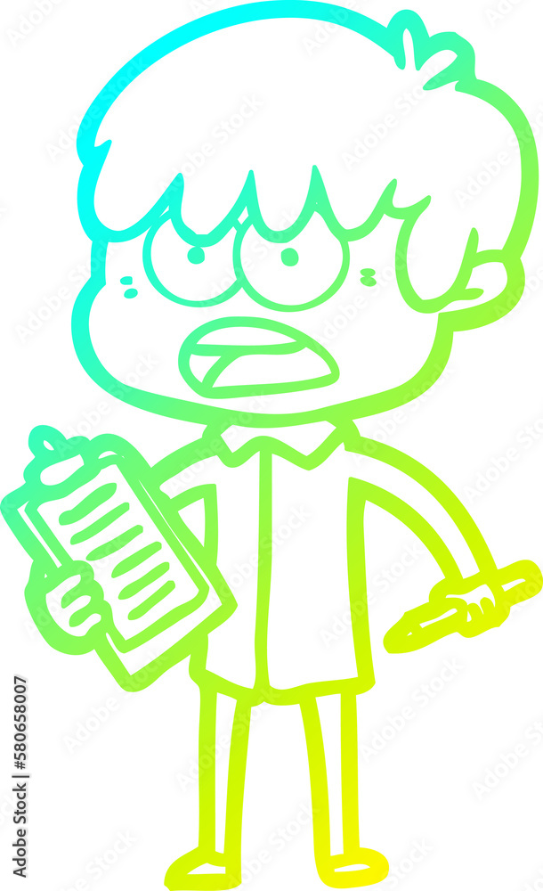 cold gradient line drawing worried cartoon boy cold gradient line drawing worried cartoon boy