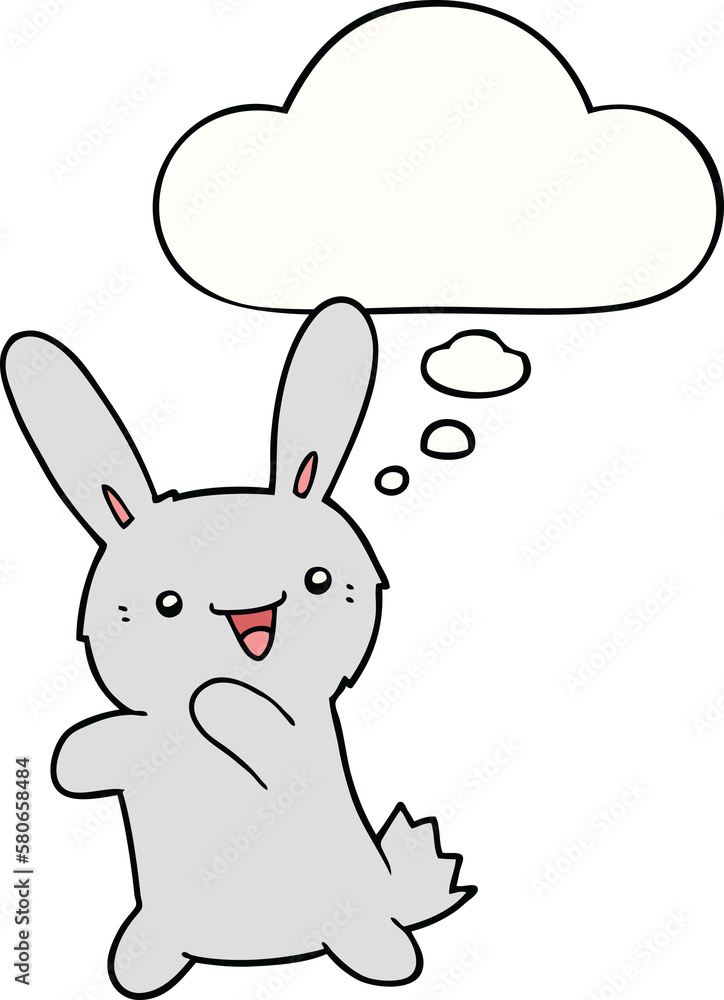 cartoon rabbit and thought bubble cartoon rabbit and thought bubble