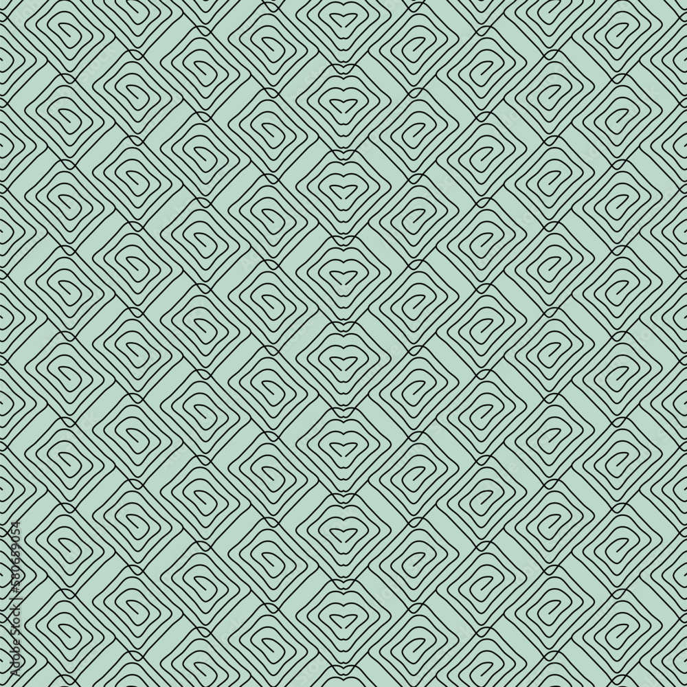 seamless pattern with swirls, abstract vector art, texture in black on turquoise background, abstract graphic ornament, repeating geometric patterm, ideal for fashion, textiles and paper design seamless pattern with swirls, abstract vector art, texture in black on turquoise background, abstract graphic ornament, repeating geometric patterm, ideal for fashion, textiles and paper design