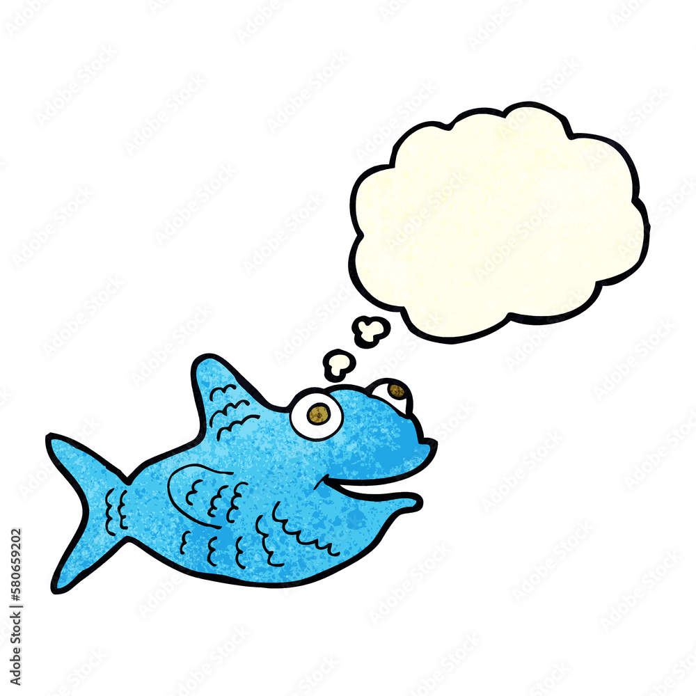 cartoon happy fish with thought bubble cartoon happy fish with thought bubble