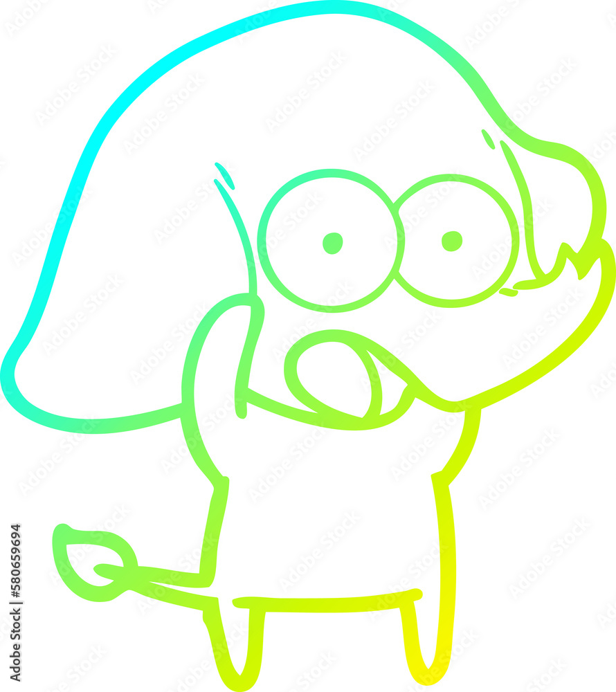 cold gradient line drawing cute cartoon elephant cold gradient line drawing cute cartoon elephant