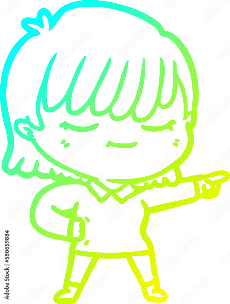cold gradient line drawing cartoon woman cold gradient line drawing cartoon woman
