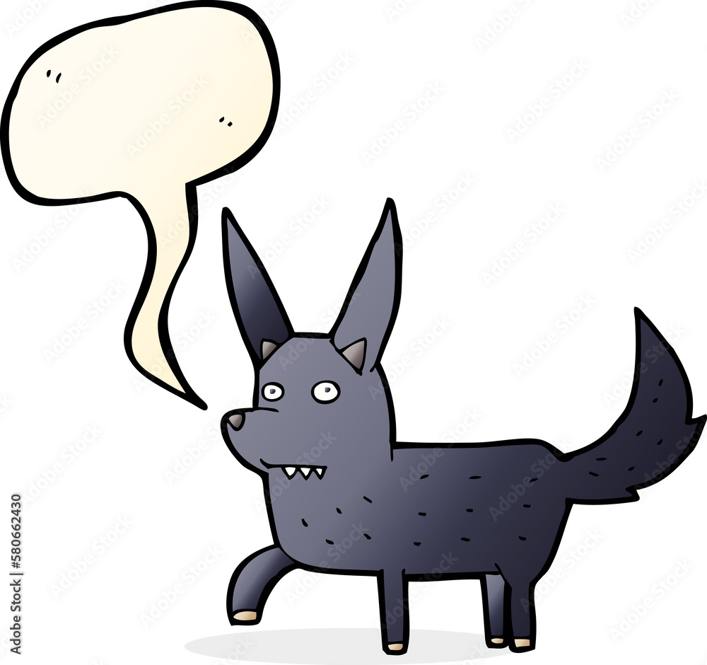 cartoon wild dog with speech bubble cartoon wild dog with speech bubble