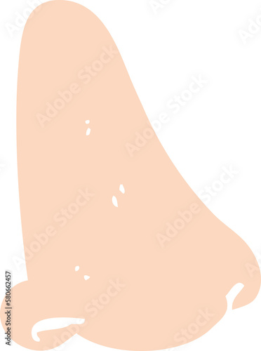 flat color illustration of a cartoon human nose