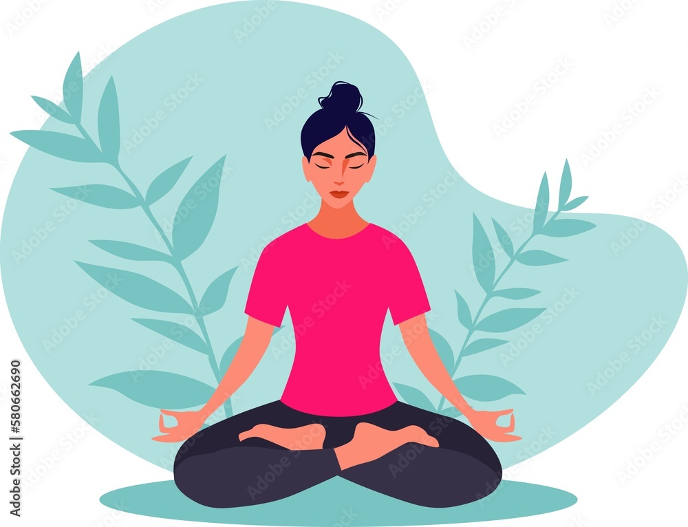 Woman yoga in the lotus position