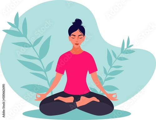 Woman yoga in the lotus position