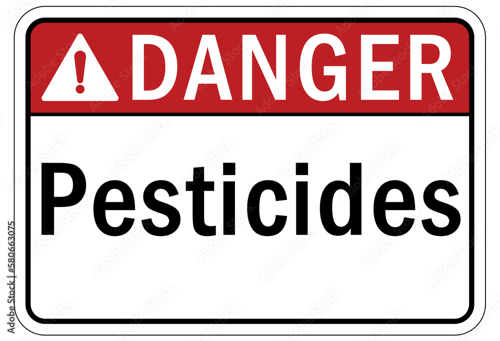 Pesticide chemical hazard sign and labels